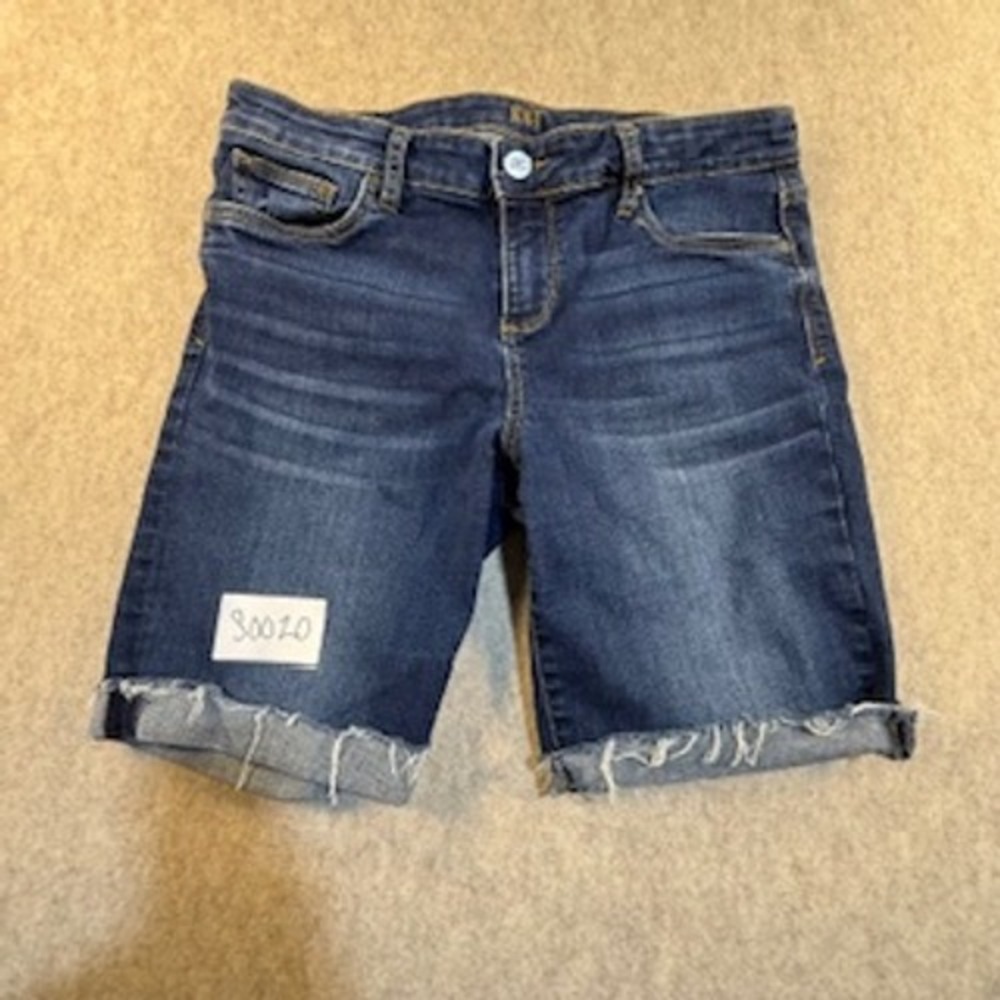 Kut from the Kloth Baby Bootcut Denim Shorts Dark Wash Raw Hem Size 6S